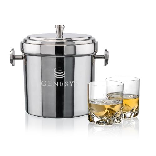 Corporate Gifts - Barware - Barware Gift Sets - Milano Ice Bucket & Hillcrest On-the-Rocks Set
