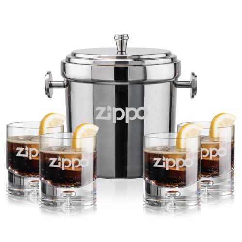 Corporate Gifts - Barware - Glasses Sets - Milano Ice Bucket & Montana On-the-Rocks Set