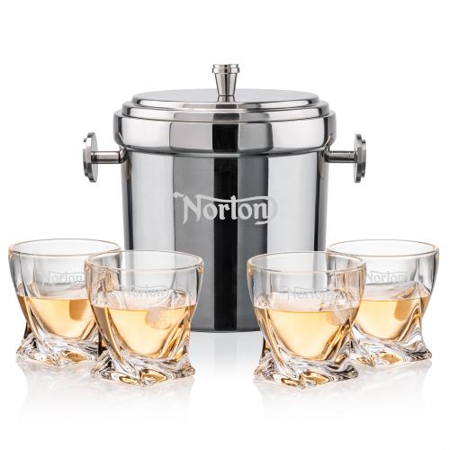 Corporate Gifts - Barware - Barware Gift Sets - Milano Ice Bucket & Seneca On-the-Rocks Set