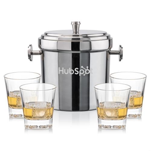 Corporate Gifts - Barware - Barware Gift Sets - Milano Ice Bucket & Santana On-the-Rocks Set