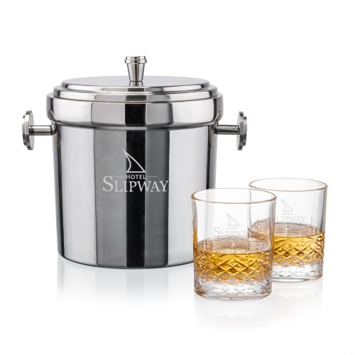 Corporate Gifts - Barware - Glasses Sets - Milano Ice Bucket & Templeton On-the-Rocks Set