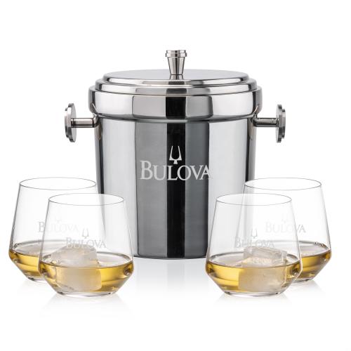 Corporate Gifts - Barware - Barware Gift Sets - Milano Ice Bucket & Tucson On-the-Rocks Set
