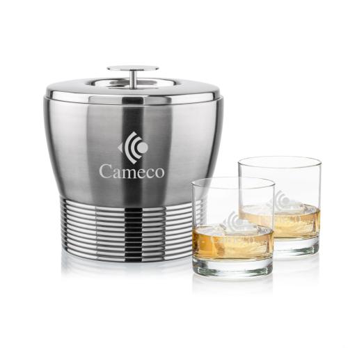 Corporate Gifts - Barware - Glasses Sets - Genoa Ice Bucket & Aristocrat On-the-Rocks Set