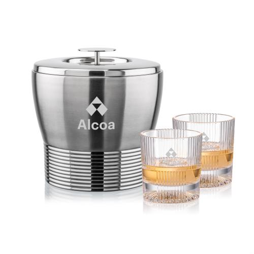 Corporate Gifts - Barware - Glasses Sets - Genoa Ice Bucket & Blackwell On-the-Rocks Set