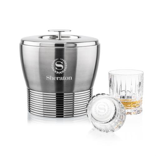 Corporate Gifts - Barware - Barware Gift Sets - Genoa Ice Bucket & Princeton On-the-Rocks Set