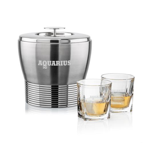 Corporate Gifts - Barware - Barware Gift Sets - Genoa Ice Bucket & Riddell On-the-Rocks Set