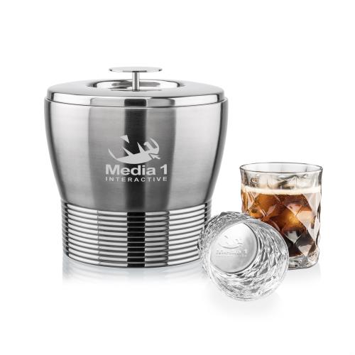 Corporate Gifts - Barware - Barware Gift Sets - Genoa Ice Bucket & Woodward On-the-Rocks Set
