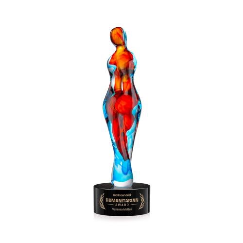 Recognition Awards - Glass Awards - Venus Award on Marvel Base - Black
