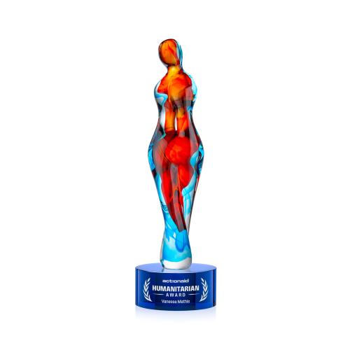 Recognition Awards - Glass Awards - Venus Award on Marvel Base - Blue