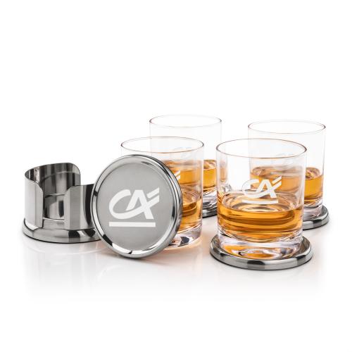 Corporate Gifts - Barware - Barware Gift Sets - Baldoni Coasters & Waldorf On-the-Rocks Set