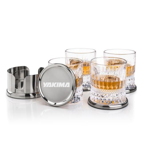 Corporate Gifts - Barware - Glasses Sets - Baldoni Coasters & Hathaway On-the-Rocks Set