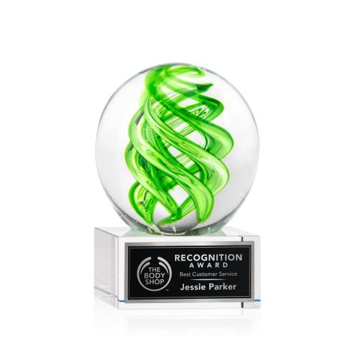 Recognition Awards - Glass Awards - Vortex Award on Hancock Base - Clear