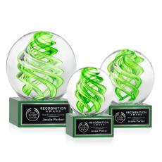 Vortex Award on Hancock Base - Green - Glass Awards