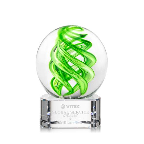 Recognition Awards - Glass Awards - Vortex Award on Paragon Base - Clear