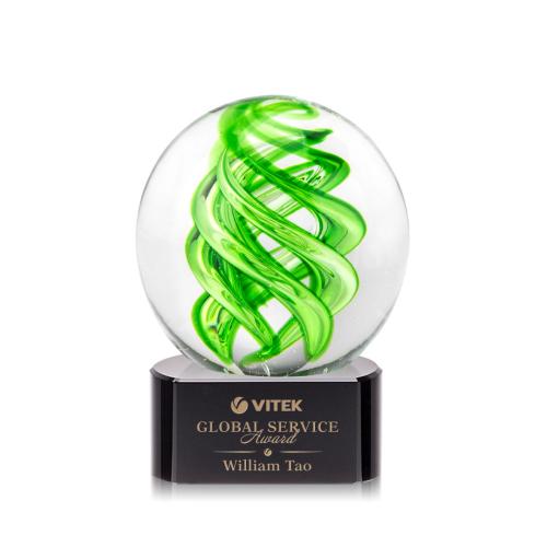 Recognition Awards - Glass Awards - Vortex Award on Paragon Base - Black