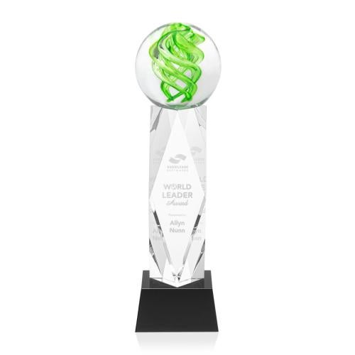 Recognition Awards - Glass Awards - Vortex Award on Toscana Base - Black