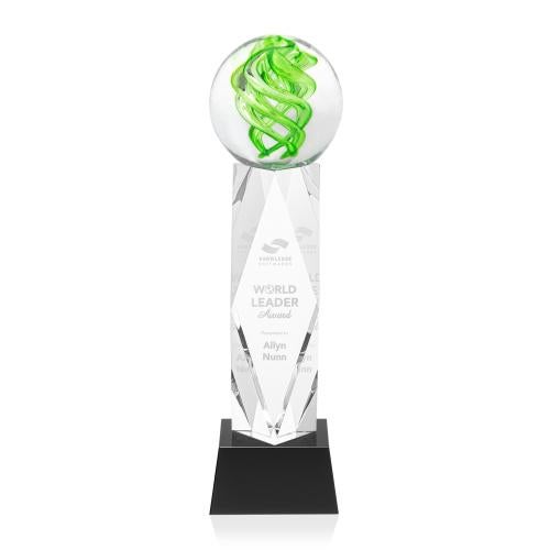 Recognition Awards - Glass Awards - Vortex Award on Toscana Base - Black