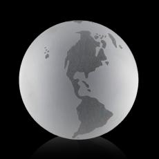 Clear Globe with Frosted Ocean - Crystal Paperweights