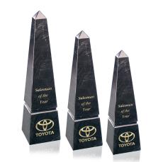 Groove Marble Obelisk Award - Black - Marble and Stone Awards