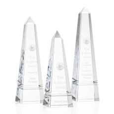 Groove Obelisk Award - Clear - Crystal Pillar Awards
