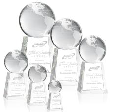 Globe Award on Tall Base - Desktop Awards
