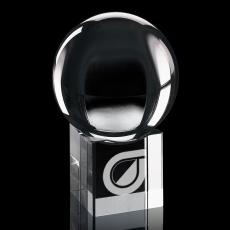 Optical Sphere Award on Cube Base - Crystal Ball Awards