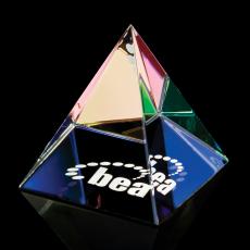 Colored Pyramid Paperweight - Crystal Paperweights