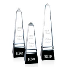 Groove Obelisk Award - Black - Crystal Pillar Awards