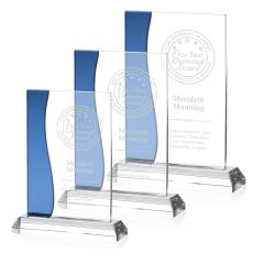 Landfield Award - Blue - Glass Awards