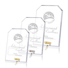 Cantebury Clipped Rectangle Award - Metal & Crystal Awards