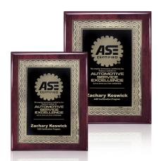 Oakleigh Certificate Plaque - Rosewood Finish - Certificate Frames