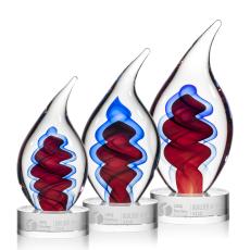 Trilogy Flame Award - Clear - Art Glass Awards