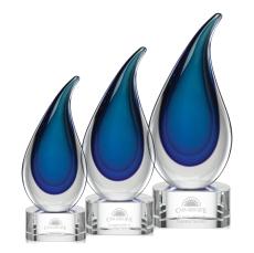 Delray Award on Paragon Base - Clear - Art Glass Awards