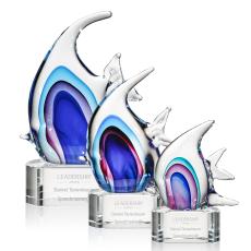 Neptune Fish Award on Paragon Base - Art Glass Awards