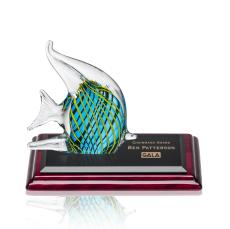 Davos Fish Award on Rosewood Base - Art Glass Awards