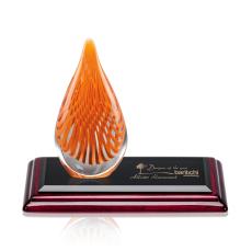 Aventura Award on Rosewood Base - Art Glass Awards
