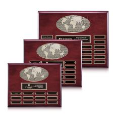 World (Horiz) Perpetual - Rosewood Finish - Retirement Plaques