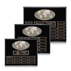 World (Horiz) Perpetual - Black Finish - Retirement Plaques