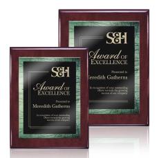 Oakleigh/Caprice Plaque - Rosewood/Green - Retirement Plaques