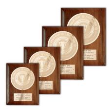 Etch/Frosted Plaq - Walnut Rolled Edge/Gold - Retirement Plaques