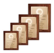 Etch/Frosted Plaq - Walnut Cove Edge/Gold - Retirement Plaques