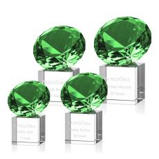 Gemstone Award on Cube - Emerald - Recognition Awards