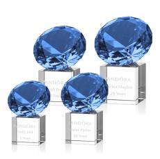 Gemstone Award on Cube - Sapphire - Recognition Awards