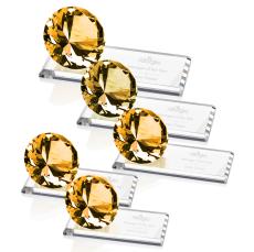 Gemstone Award on Starfire - Amber - Years of Service Awards