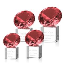 Gemstone Award on Cube - Ruby - Crystal Cube Awards
