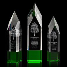 Coventry 3D Award - Green  - 3D Engraved Crystal Awards