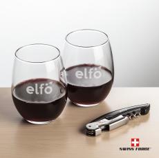 Swiss Force Opener & Stanford Stemless Wine - Corporate Gifts