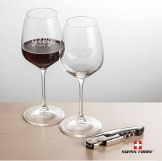 Swiss Force Opener & Oldham Wine - Wine Glasses