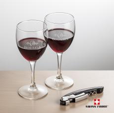Swiss Force Opener & Carberry Wine - Wine Glasses