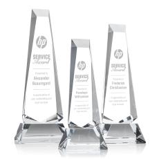 Rustern Obelisk Award on Base - Clear - Crystal Pillar Awards
